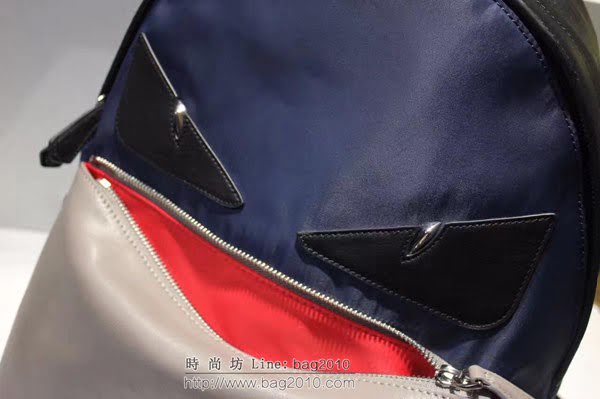 FENDI背包 Bag bugs小怪獸雙肩背包 經典小怪獸眼睛 皮革鑲嵌柳釘 芬迪男背包  fdz2048